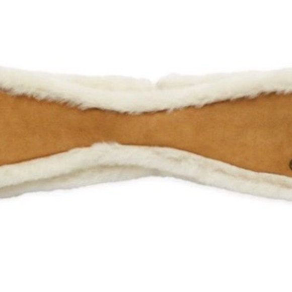 UGG Australia Chestnut Reversible Leather & Shearling Headband - Picture 2 of 4